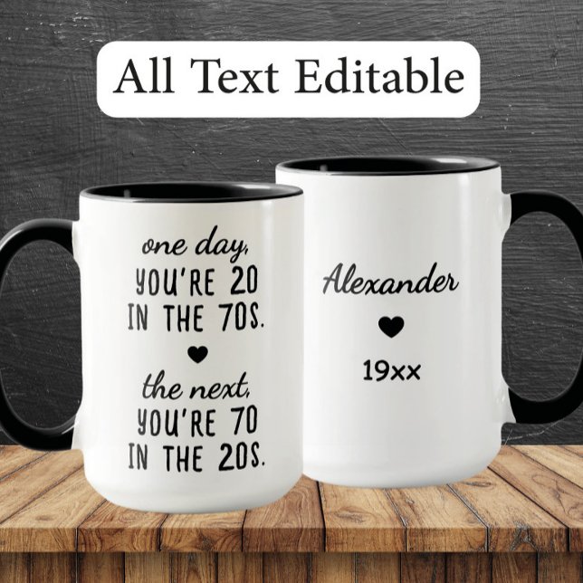 Funny 70th Birthday Personalised Mug - Age Humour (Creator Uploaded)