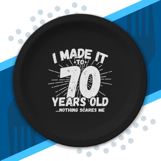 Funny 70th Birthday Quote Sarcastic 70 Year Old Paper Plate (Creator Uploaded)