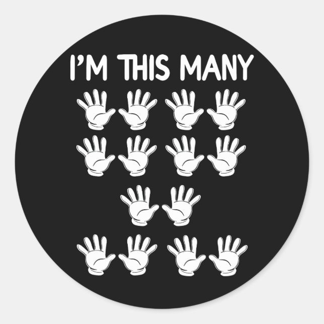 Funny 70th Birthday This Many Hand For 70 Year Old Classic Round Sticker (Front)