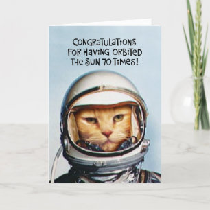 Funny 70th Orbit Birthday Card