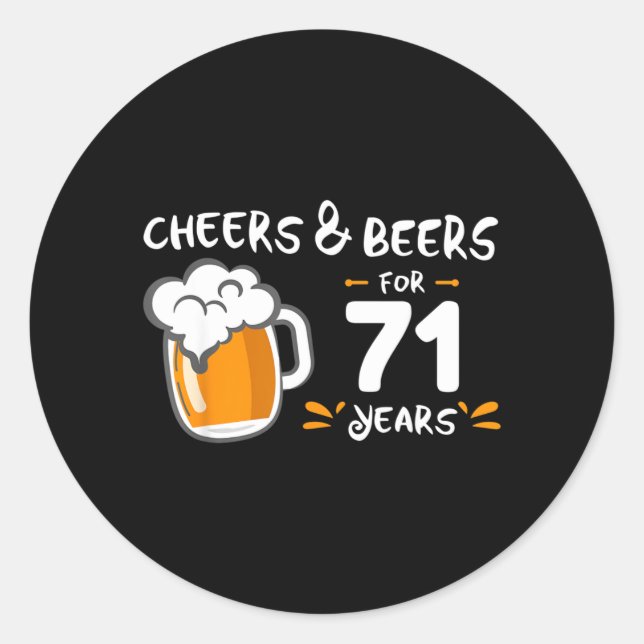 Funny 71st Birthday Classic Round Sticker (Front)
