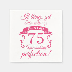 Funny 75th Birthday 'Perfection' Napkin