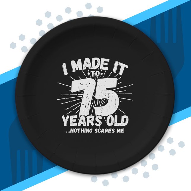 Funny 75th Birthday Quote Sarcastic 75 Year Old Paper Plate (Creator Uploaded)
