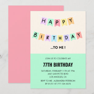 Funny 77th birthday invitations Happy Birthday