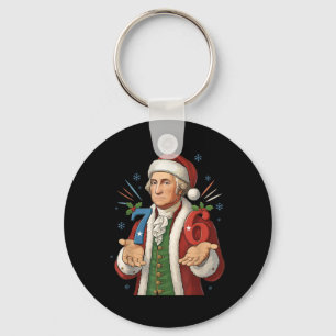 Funny 7-6 6-7 George Washington Santa 67 Meme Chri Key Ring