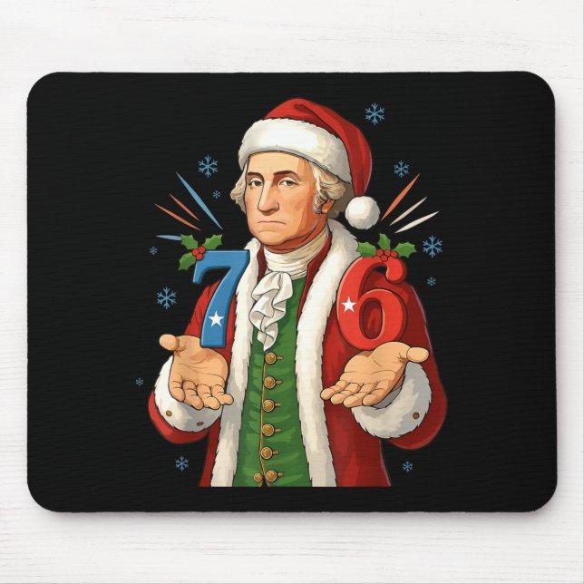 Funny 7-6 6-7 George Washington Santa 67 Meme Chri Mouse Pad (Front)