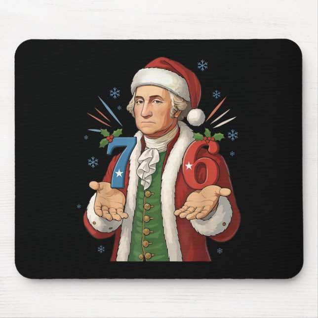 Funny 7-6 6-7 George Washington Santa 67 Meme Chri Mouse Pad (Front)