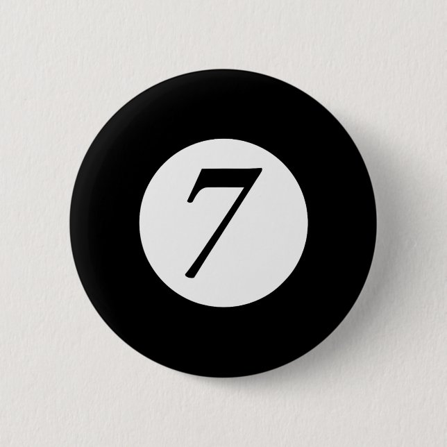 Funny 7 Ball Magic Seven Ball Billiards Pool Red  6 Cm Round Badge (Front)