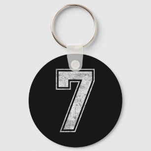 Funny 7 Number Seven Graphic Group Halloween Birth Key Ring