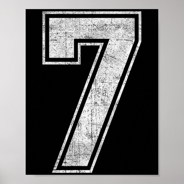 Funny 7 Number Seven Graphic Group Halloween Birth Poster (Front)