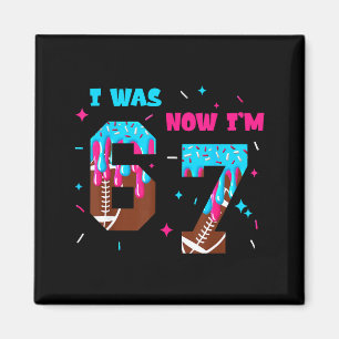 Funny 7 Year Old Birthday Football Ice Cream Drip  Magnet