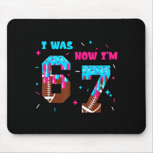 Funny 7 Year Old Birthday Football Ice Cream Drip  Mouse Pad