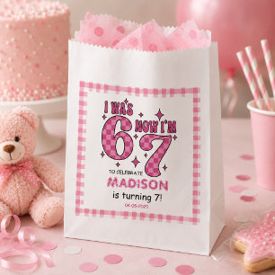 Funny 7th Birthday   “I Was 6, Now 7” Party Favour Bags