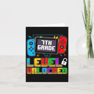Funny 7th Grade Level Unlocked Gamers Back To Scho Card
