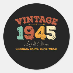 Funny 80 Year Old 1945 Vintage 80th Birthday Gift Classic Round Sticker
