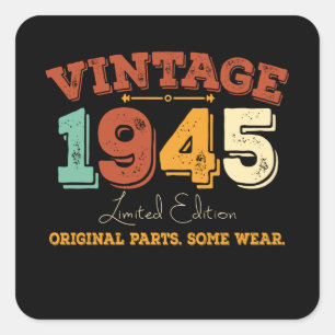 Funny 80 Year Old 1945 Vintage 80th Birthday Gift Square Sticker