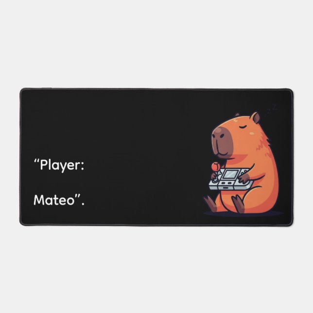 Funny 80s Gaming Mouse Pad – Capybara Design (Front)