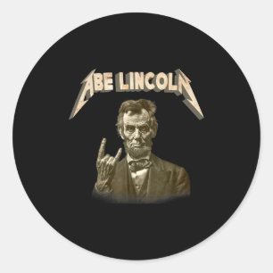 Funny 80s Metalcore Heavy Metal Music Band Abraham Classic Round Sticker