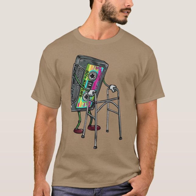 Funny 80s Mitape Cassette Retro Music Joke family T-Shirt (Front)