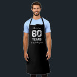 Funny 80th Birthday BBQ aprons for men<br><div class="desc">Funny 80th Birthday BBQ aprons for men. It took me 80 years to look this good. Cool present for eighty year old men; dad,  uncle,  grandpa,  brother,  boss,  coworker etc. Personalise age number,  slogan and colour. Cute Birthday party gift ideas. In black or any colour you like. Distressed font.</div>