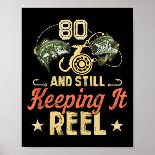 Funny 80th Birthday Fishing Shirt For Men Tank Top Poster