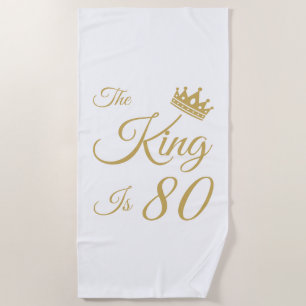 Funny 80th Birthday For Men Beach Towel