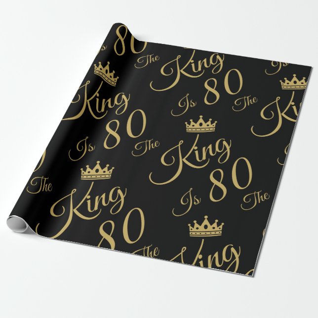 Funny 80th Birthday For Men Wrapping Paper (Unrolled)