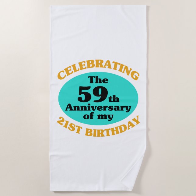 Funny 80th Birthday Gag Gift Beach Towel (Front)
