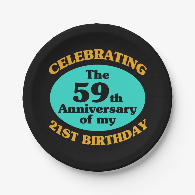 Funny 80th Birthday Gag Gift Paper Plate (Front)