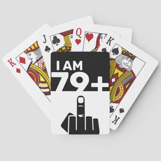 Funny 80th Birthday Gift, 79 Plus one Playing Cards (Back)