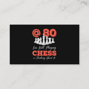 Funny 80th Birthday Gift - 80 Year Old Chess Queen Enclosure Card
