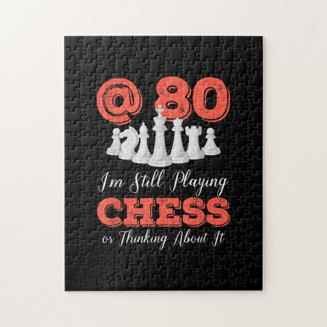Funny 80th Birthday Gift - 80 Year Old Chess Queen Jigsaw Puzzle (Vertical)