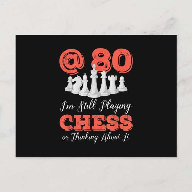 Funny 80th Birthday Gift - 80 Year Old Chess Queen Postcard (Front)