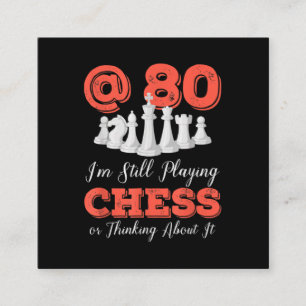 Funny 80th Birthday Gift - 80 Year Old Chess Queen Square Business Card
