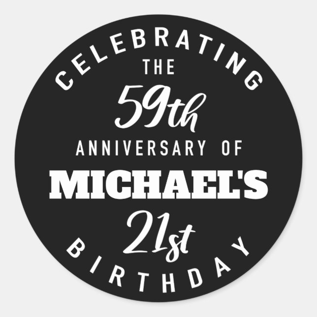 Funny 80th Birthday Personalised Classic Round Sticker (Front)