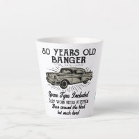 Funny 80th Birthday Retro Car Banger Add Name Date