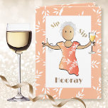 Funny 80th Cute Cartoon Ethnic Woman Fun Birthday Card<br><div class="desc">Get the party started with this cute and fun birthday card toasting that fabulous 80 year old.  Personalise with her name and a message</div>