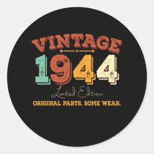 Funny 81 Year Old 1944 Vintage 81st Birthday Gift Classic Round Sticker