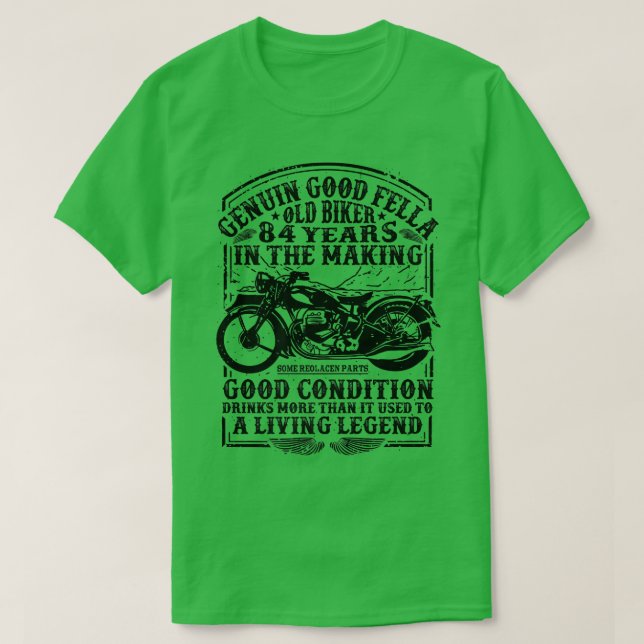 Funny 84 Years Old Biker Retro Style Classic Motor T-Shirt (Design Front)