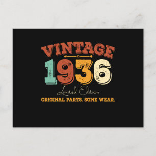 Funny 89 Year Old 1936 Vintage 89th Birthday Gift Postcard