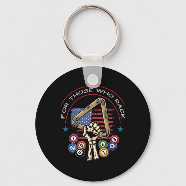 Funny 8 Ball Billiard Pool Player Billiards  Key Ring (Front)