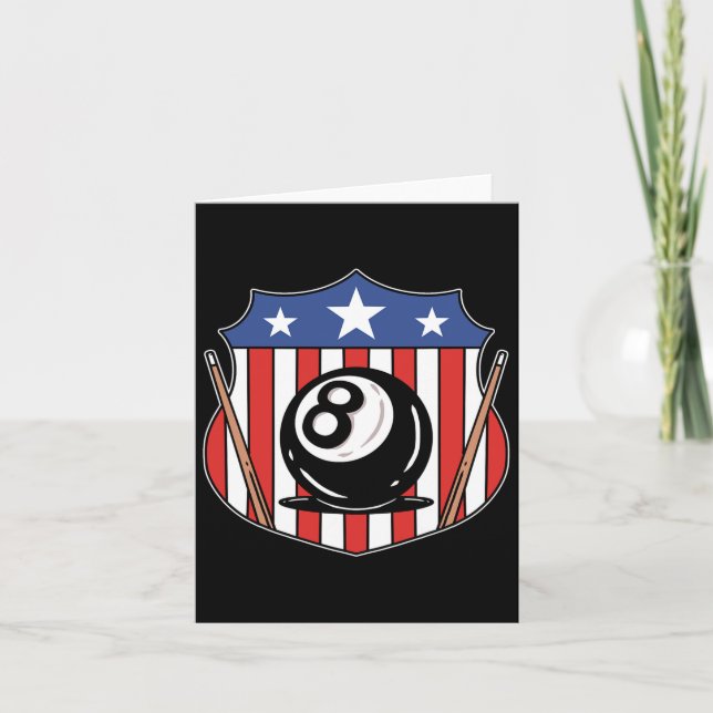 Funny 8 Ball Billiard Pool Player Eight Ball Billi Card (Front)