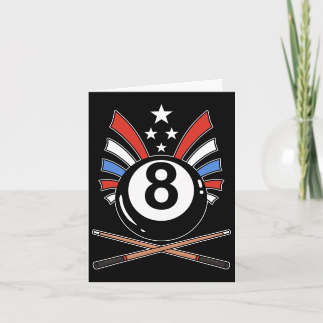 Funny 8 Ball Billiard Pool Player Eight Ball Billi Card (Front)