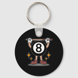 Funny 8 Ball Billiard Pool Player Eight Ball Billi Key Ring