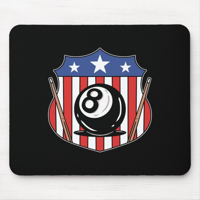 Funny 8 Ball Billiard Pool Player Eight Ball Billi Mouse Pad (Front)
