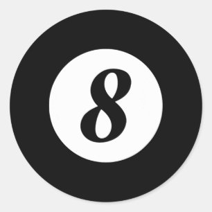 Funny 8 Ball Magic Billiards Pool Lazy Halloween C Classic Round Sticker