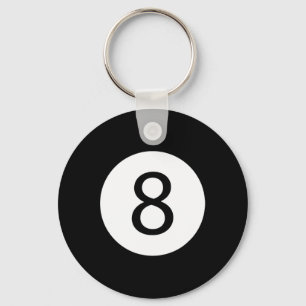 Funny 8 Ball Magic Billiards Pool Lazy Halloween C Key Ring
