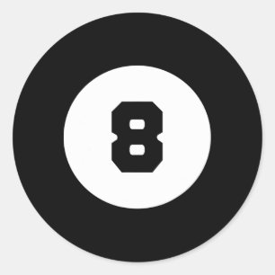 Funny 8 Ball Magic Eight Ball Billiards Pool Black Classic Round Sticker