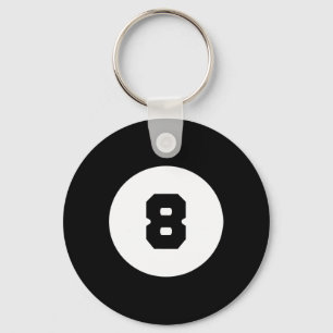 Funny 8 Ball Magic Eight Ball Billiards Pool Black Key Ring
