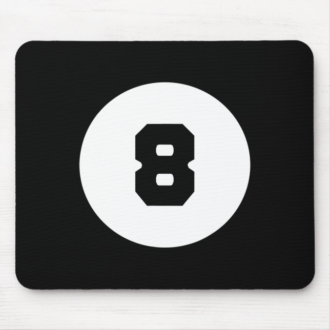 Funny 8 Ball Magic Eight Ball Billiards Pool Black Mouse Pad (Front)